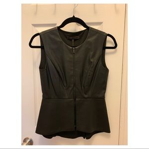 BCBG Maxazria Women’s Sleeveless Faux Leather Top